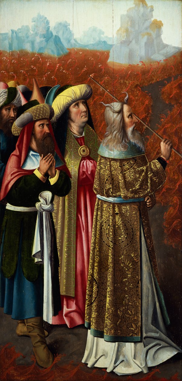 Moisés separa as águas do Mar Vermelho, atribuído a Colijn de Coter (1480-circa 1525) de Colijn de Coter