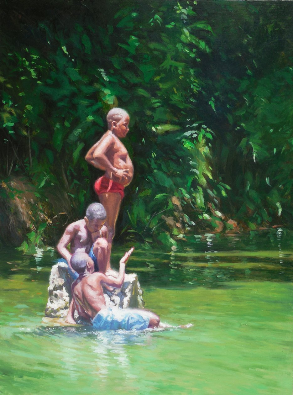 Barriga de 2014 (óleo sobre linho) de Colin Bootman