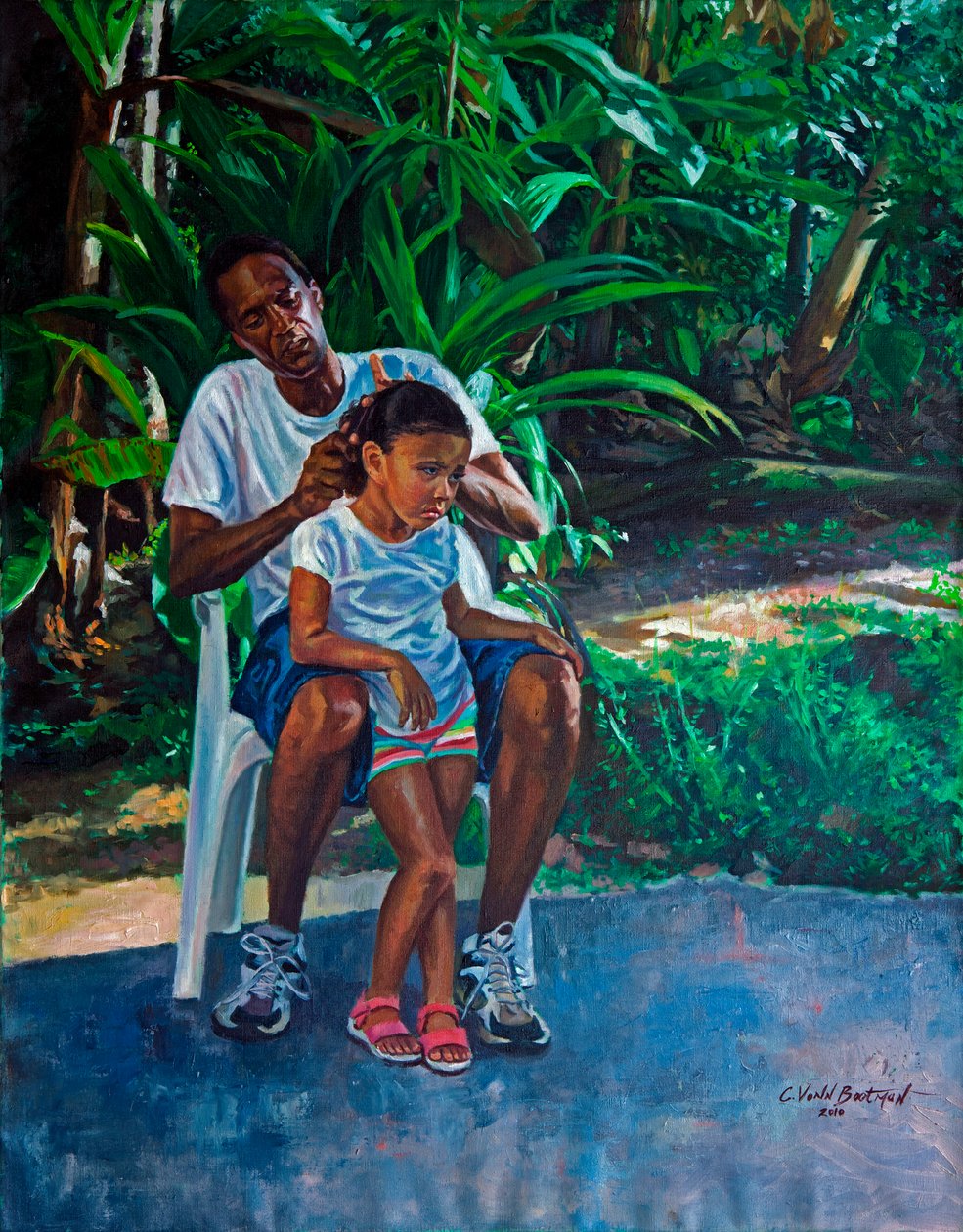 Avô e Criança, 2010 (óleo sobre linho) de Colin Bootman
