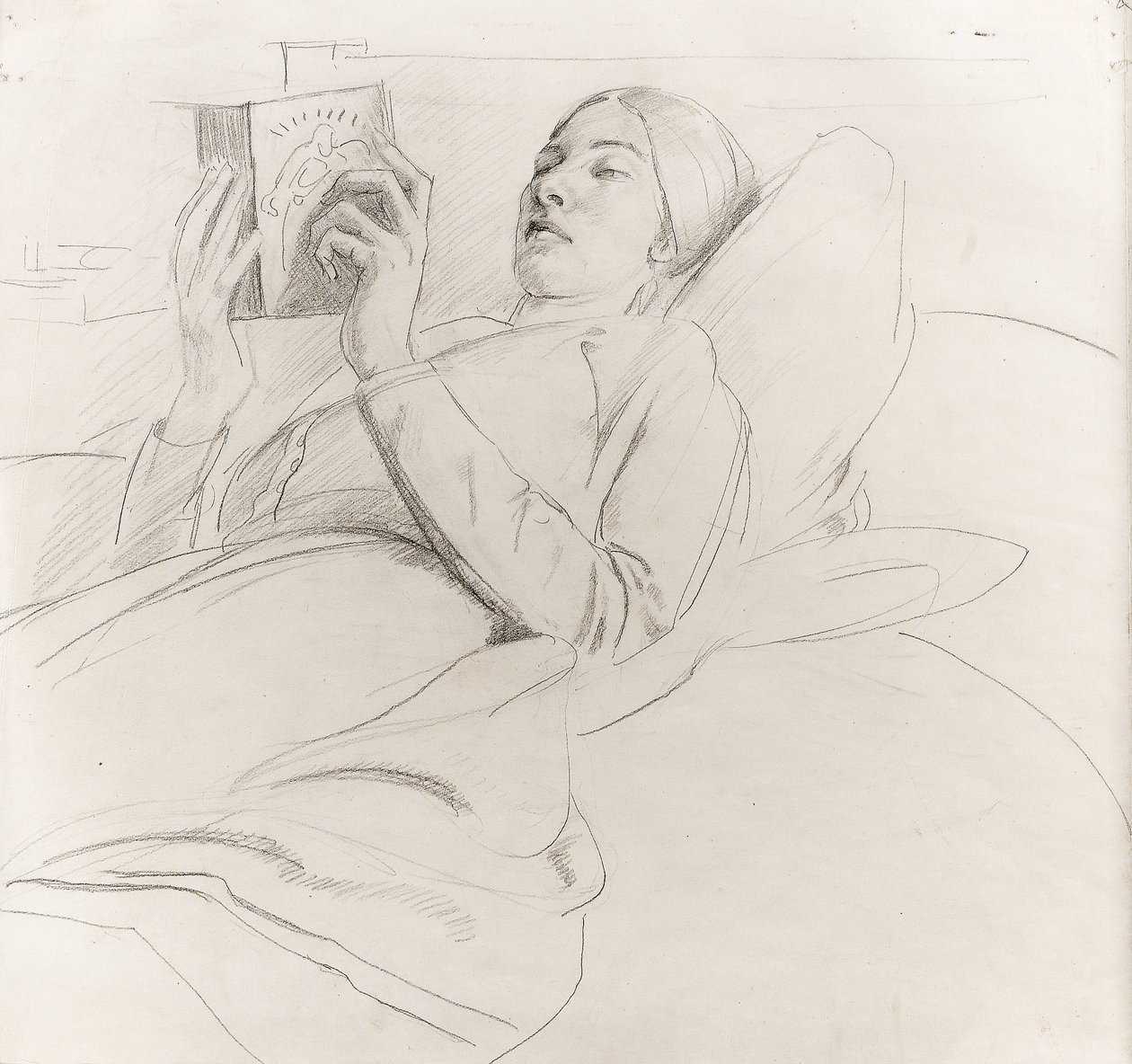 Retrato dos cavaleiros de Winifred (1899-1947) lendo, c.1921 de Colin Unwin Gill