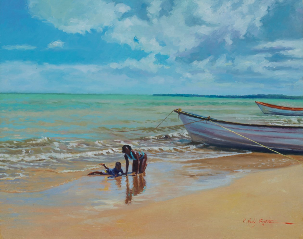 Slippery Sand, 2018 (óleo sobre linho) de Colin Bootman