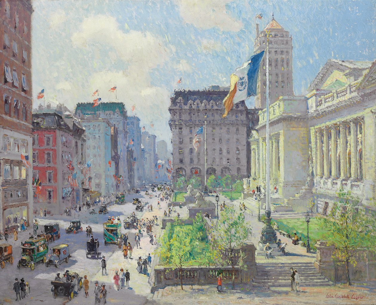 Biblioteca Pública de Nova York (óleo sobre tela) de Colin Campbell Cooper