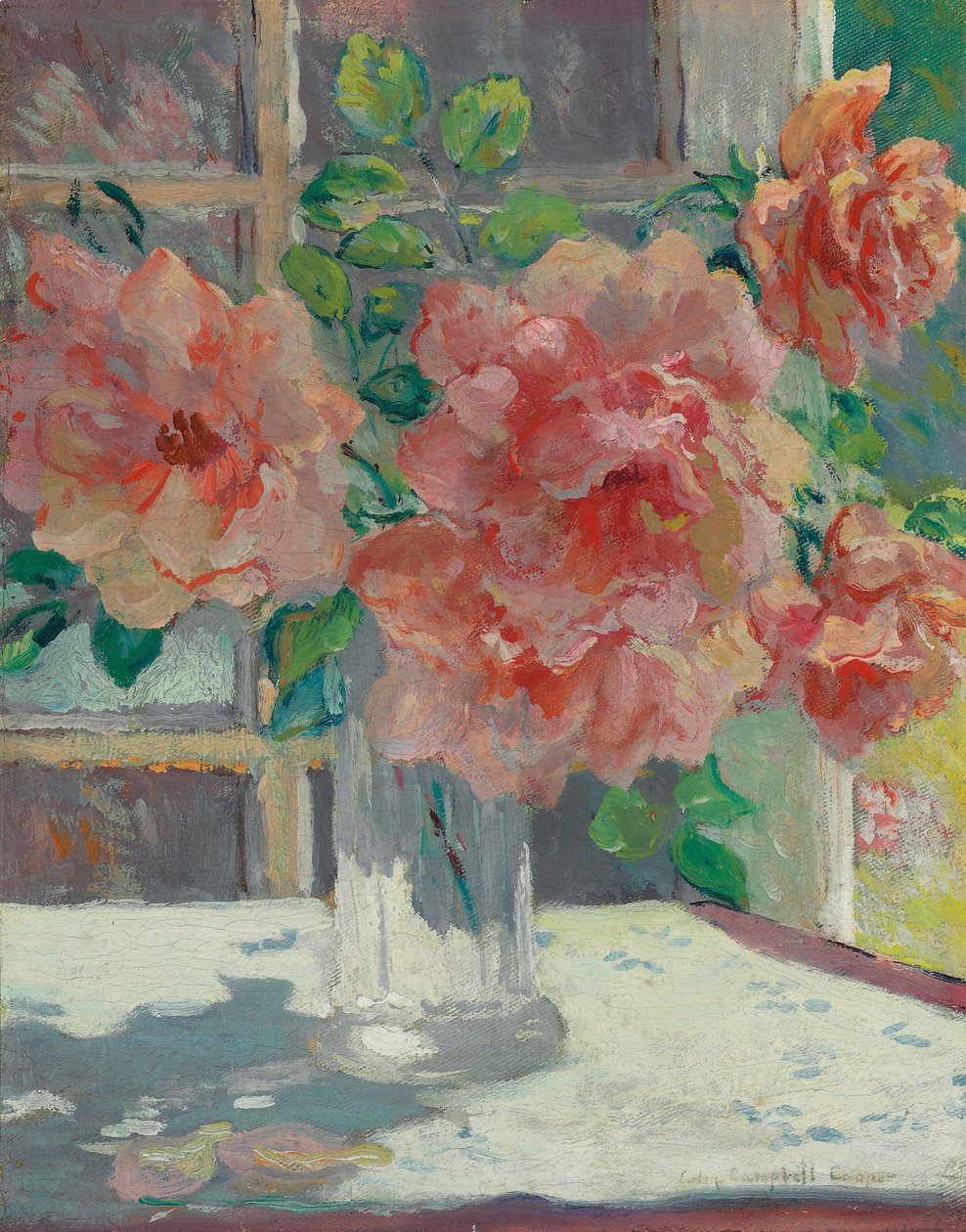 Rosas (óleo sobre tela) de Colin Campbell Cooper