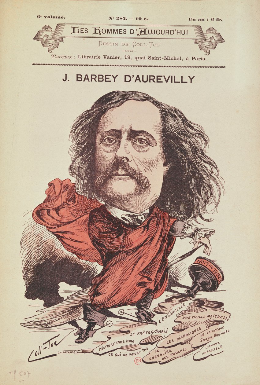Jules Barbey d&39;Aurevilly (1808-1889) da capa de &39;Men of Today&39; de Coll Toc