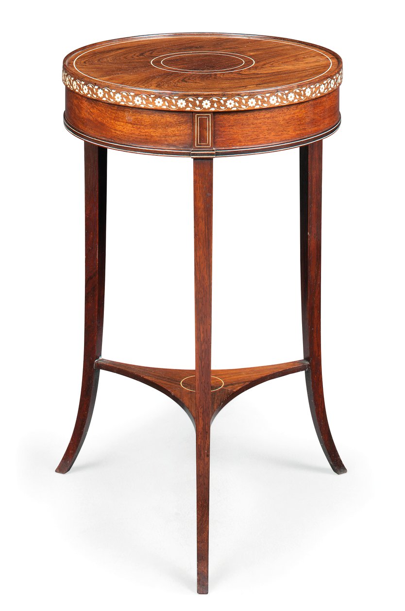 Mesa ocasional incrustada vitoriana, c.1880 (jacarandá e marfim) de Collinson and Lock
