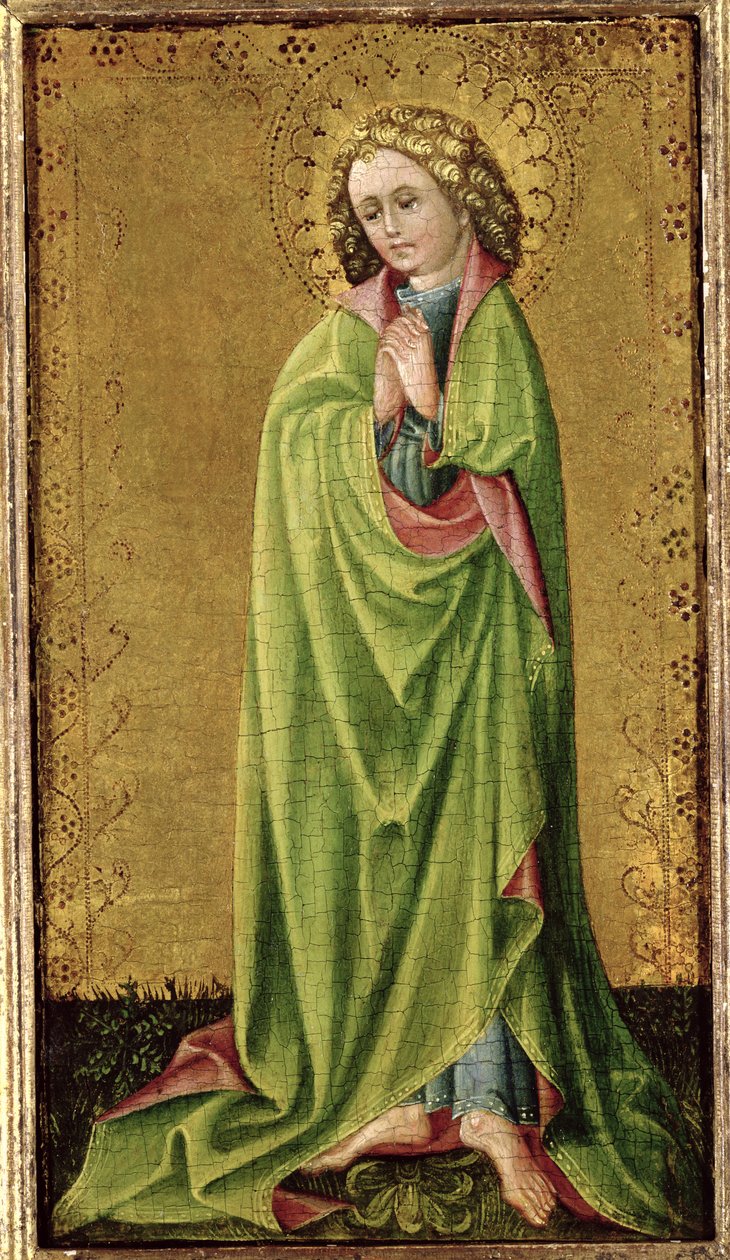 São João Evangelista, c.1415 (óleo no painel térreo de ouro) de Cologne School
