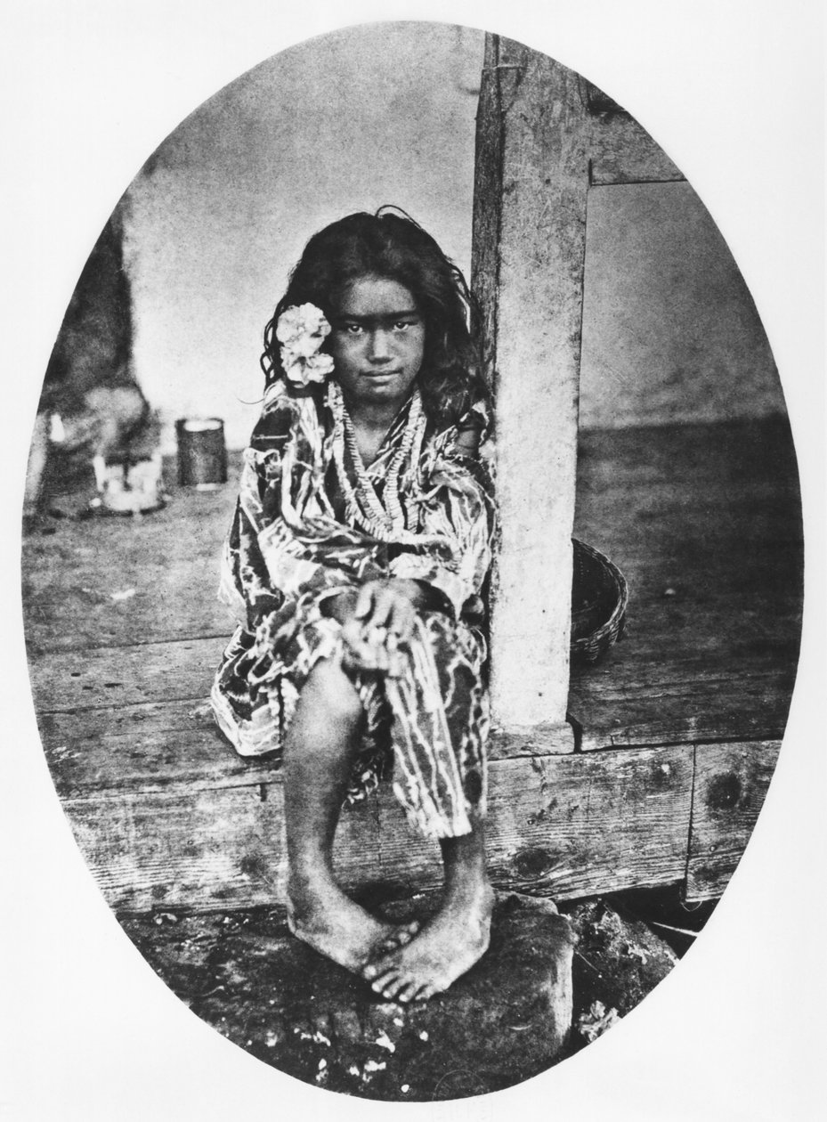 Jovem princesa taitiana, ilustração de &39;Tahiti&39;, publicada em Londres, 1882 de Colonel Stuart Wortley