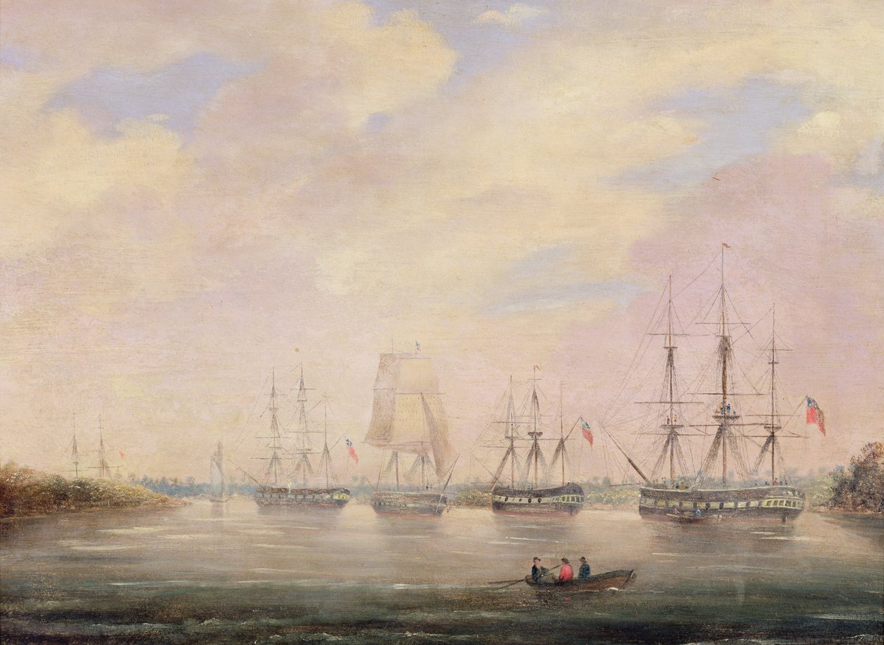 Vista, de, porto, adelaide, austrália sul, (watercolor) de Colonel William Light