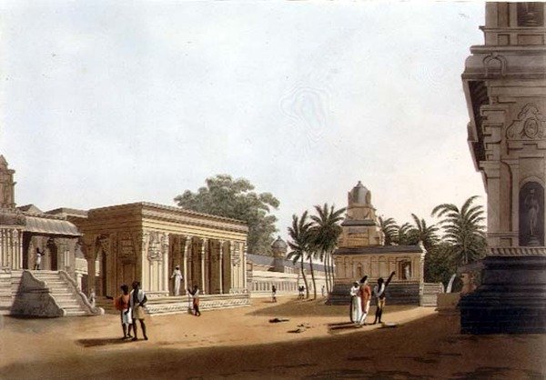 Uma vista dentro das paredes de um Pagoda, Madras, placa 10 de 