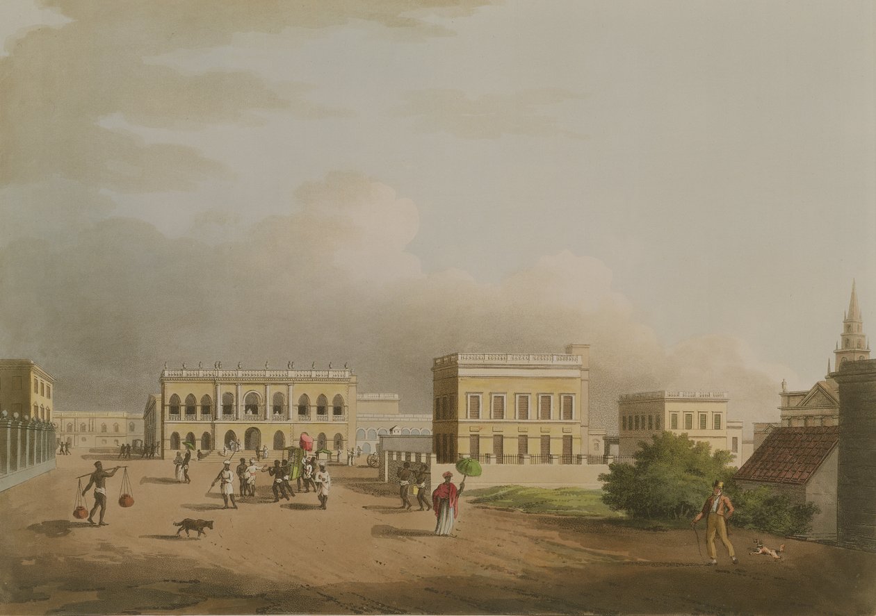 O Old Court House, Calcutá, placa 17 de vinte e quatro vistas no Hindostan, gravado por Harradon, pub. por Edward Orme (1774-c.1820) 1805 (aquatinta) de Colonel Francis Swain Ward
