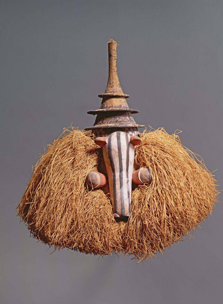 Máscara zoomórfica (madeira e fibra) (ver também 181651, 181652) de Congolese