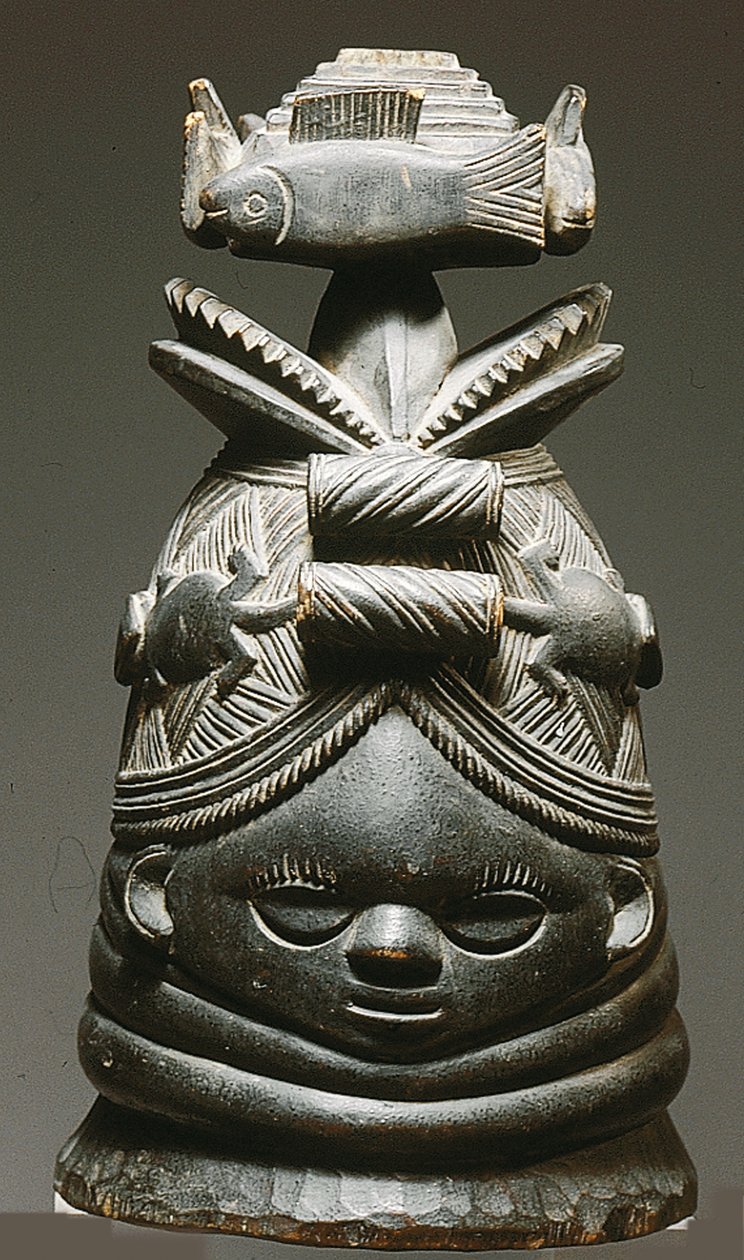 Máscara de capacete Mende (madeira) de Congolese Congolese