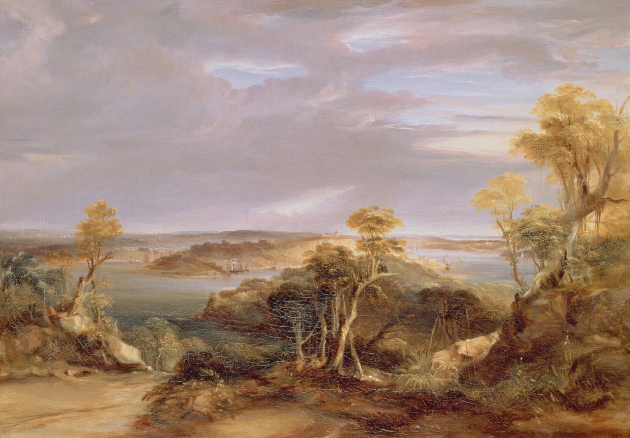 Sydney e Botany Bay da costa norte, 1840 de Conrad Martens