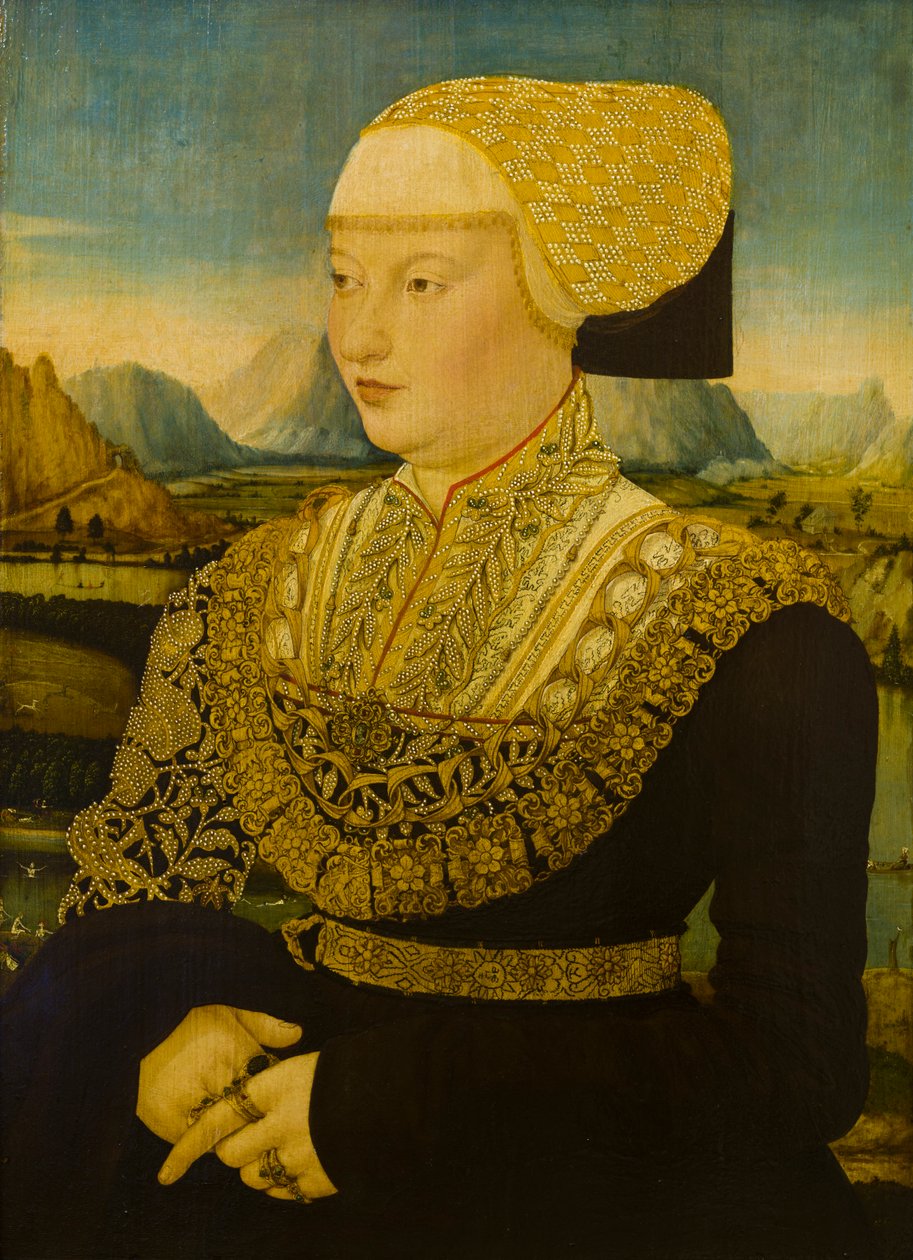 Retrato de uma senhora desconhecida, c.1500-53 (óleo no painel) de Conrad (attr. to) Faber von Creuznach