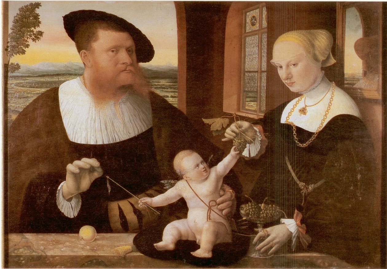 Duplo retrato de Justiniano von Holzhausen e da sua mulher Anna, nascida Fürstenberg de Conrad Faber von Kreuznach