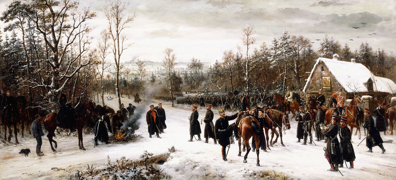 Chegada do príncipe Frederick Charles ao campo de batalha de Vionville, 1876 de Conrad Freyberg