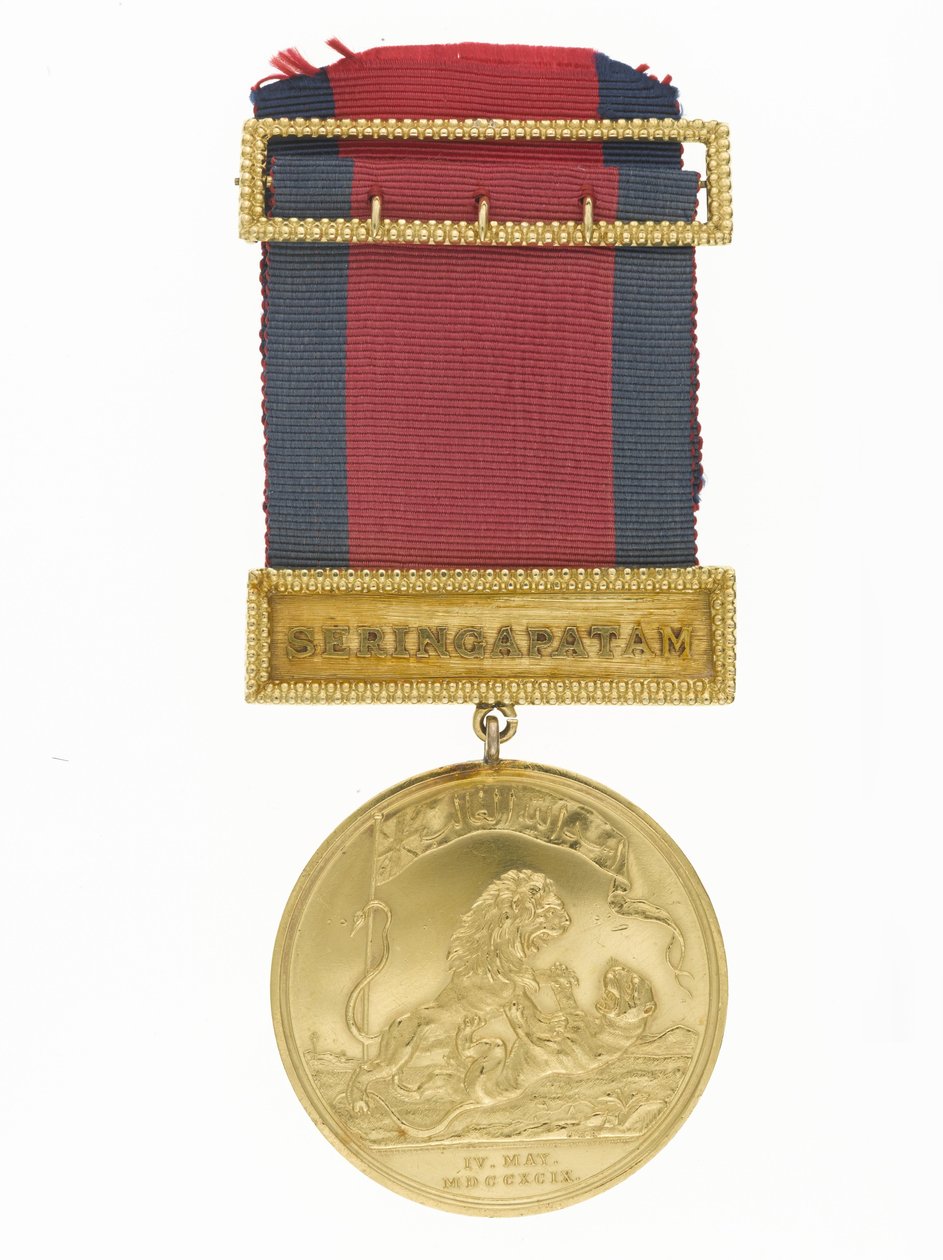Medalha Seringapatam, 1799 (ouro e fita) de Conrad Heinrich Küchler