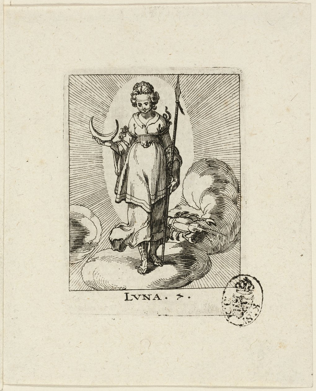 Luna, placa sete de Der VII Planeten de Conrad Meyer