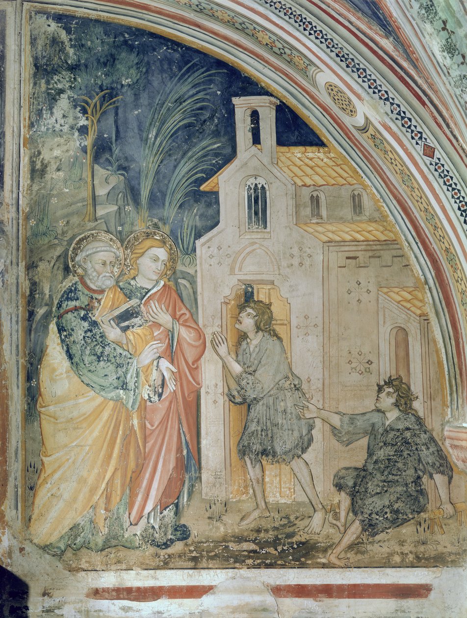 Milagre de São Pedro e João no portão do templo de Consolo