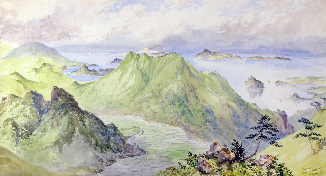 Nagasaki, Japão: Ilha de Pappenberg de Constance Frederica Gordon Cumming