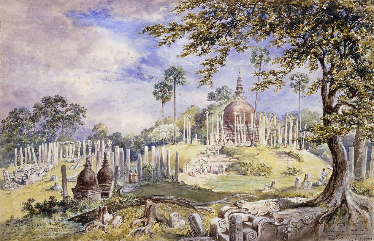 O Thuparama Dagoba em Anuradhapura, Sri Lanka, 1873 de Constance Frederica Gordon Cumming
