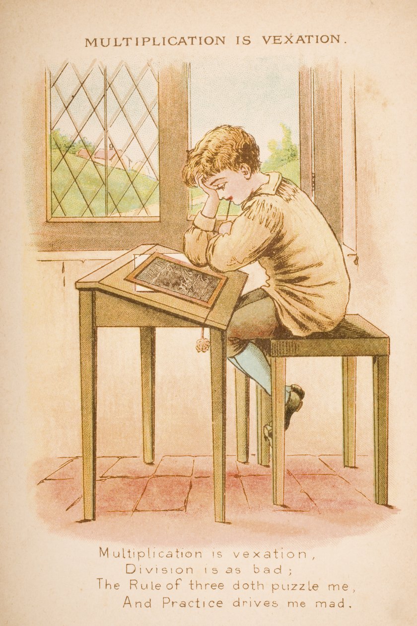 A multiplicação é Vexation, de Rimas e contos de Old Mother Goose, publicado por Frederick Warne und Co., c.1890s (chromolitho) de Constance Haslewood