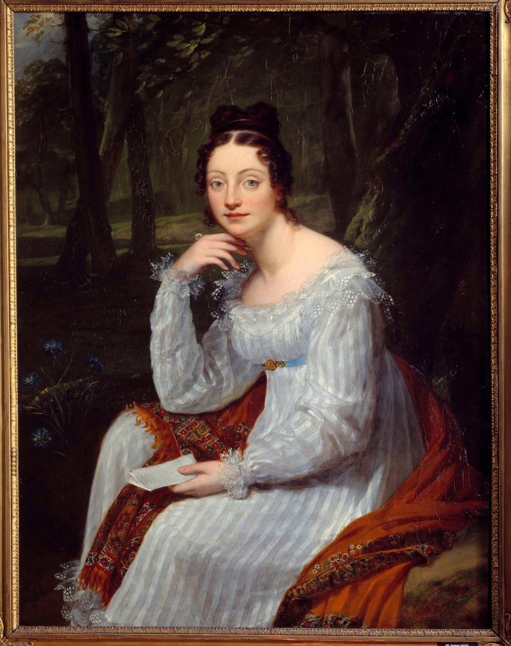 Retrato de Amable Tastu (1798-1885), nee Sabine Casimire Amable Voiart, escritora francesa e libretista Pintura de Constance Mayer (1775-1821) de Constance Marie Mayer Lamartiniere