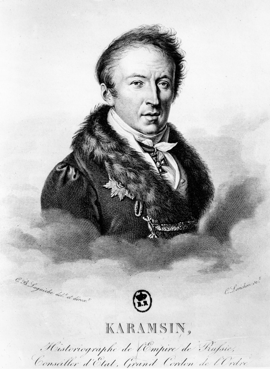 Retrato de Nikolai Mikhailovich Karamzin (1766-1826) de Constant Louis Antoine Lorichon