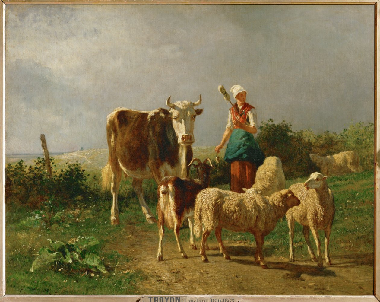Le petit troupeau - o pequeno grupo ... de Constant-Emile Troyon
