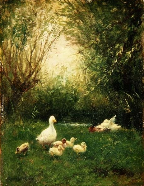 Outra tarde de domingo à beira do rio (óleo sobre tela) de Constant Artz