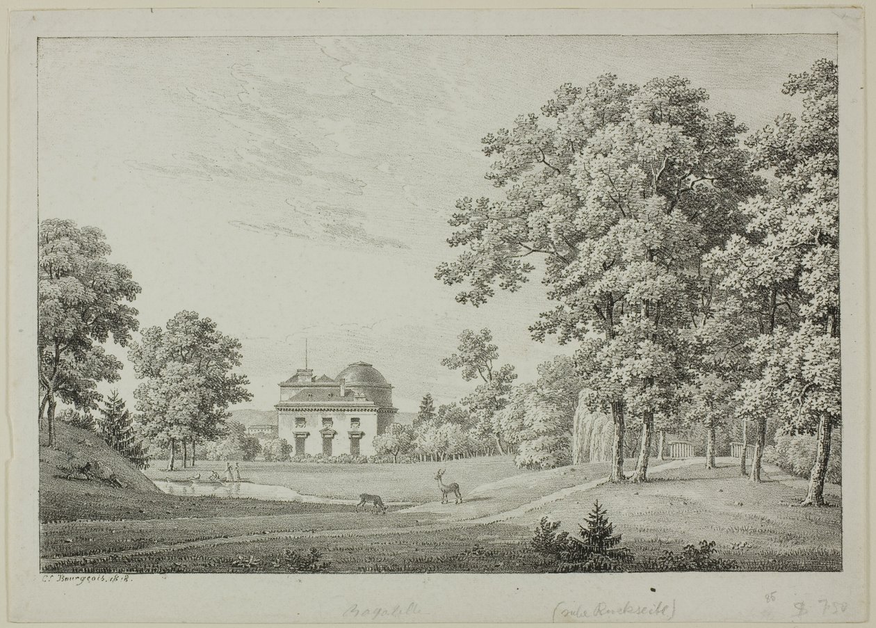 O castelo de Bagatelle no Bois de Boulogne de Constant Bourgeois