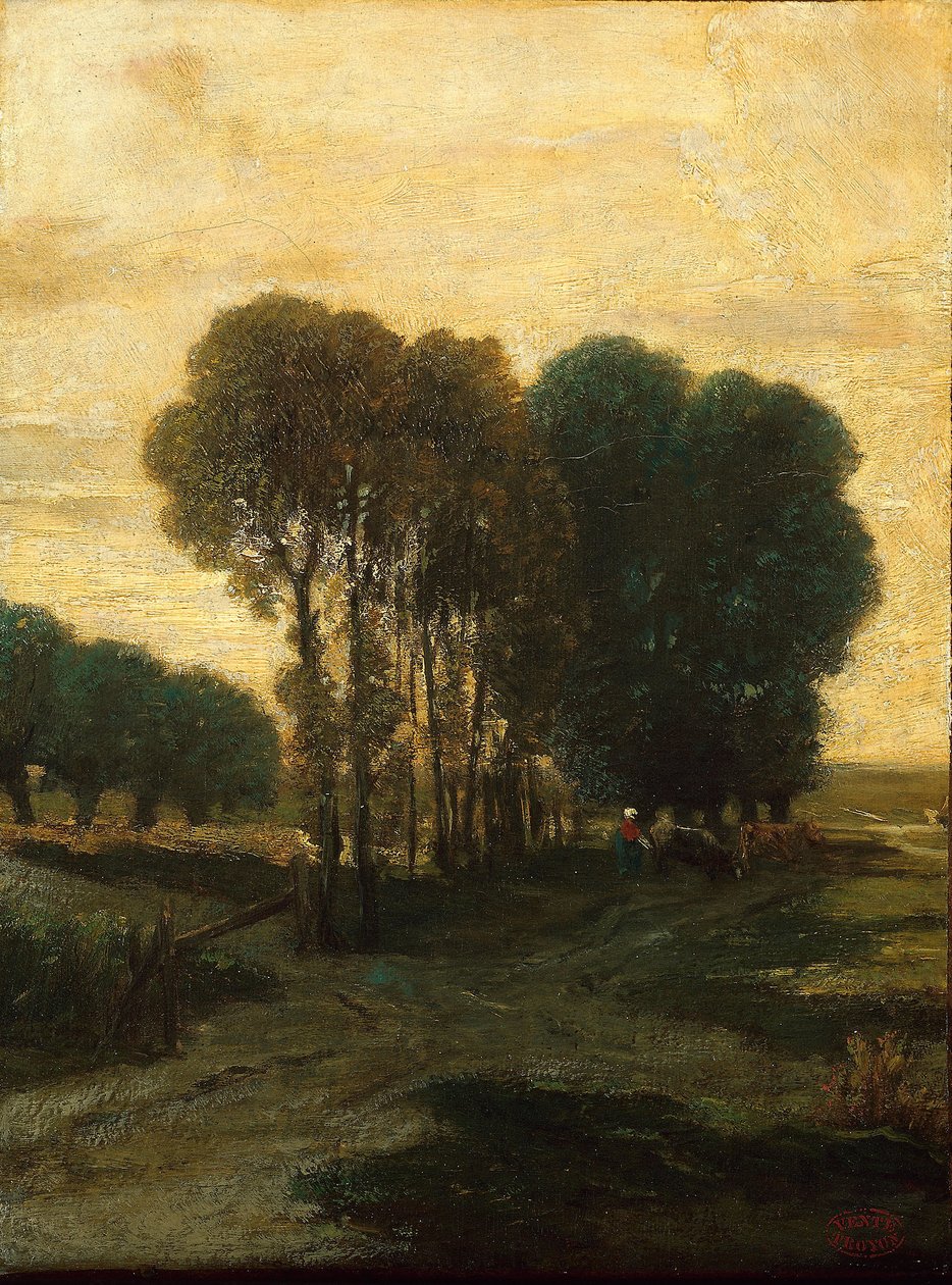 Um grupo de árvores, c.1860 de Constant Emile Troyon
