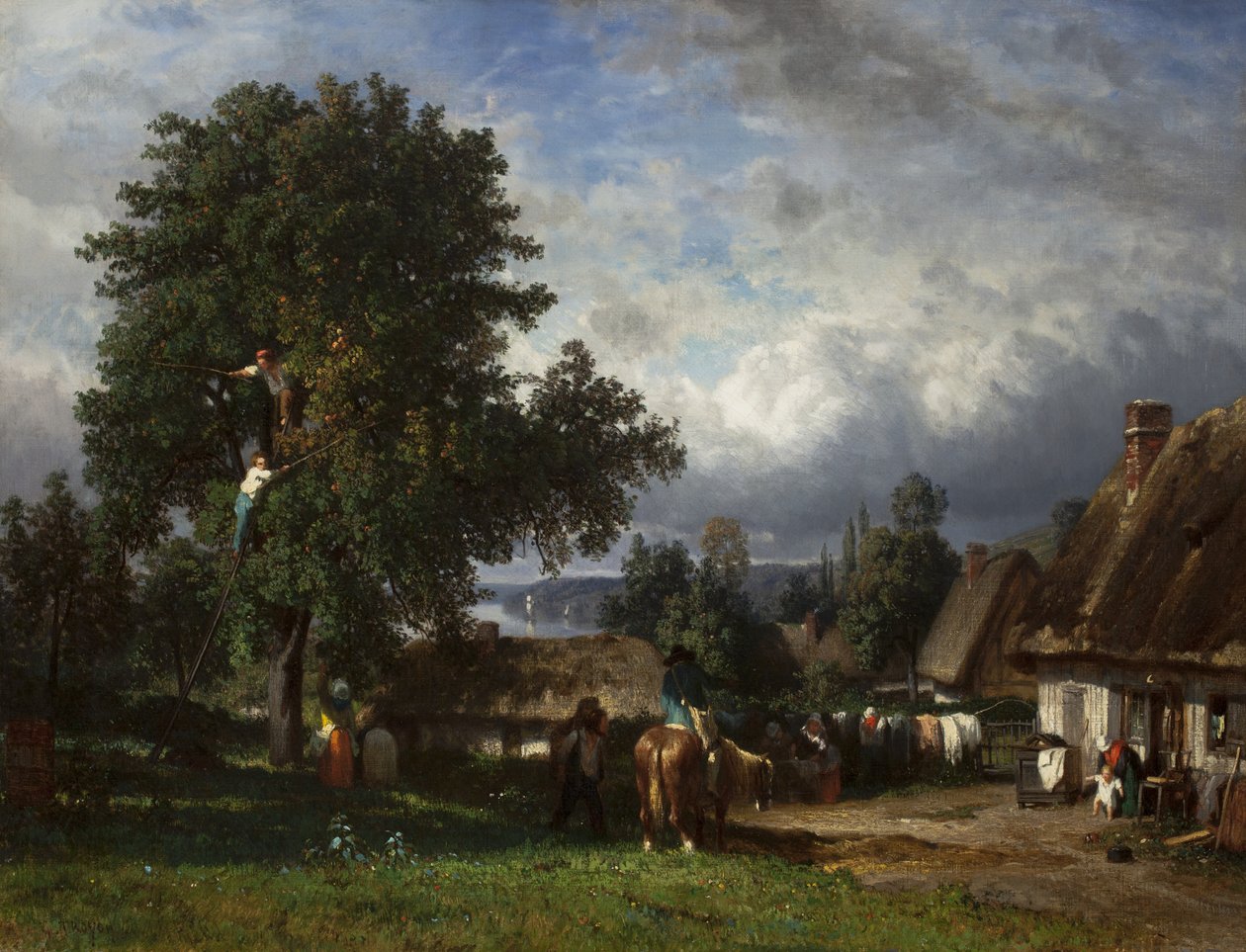 Colheita de maçã na Normandia, 1835-65 de Constant Emile Troyon