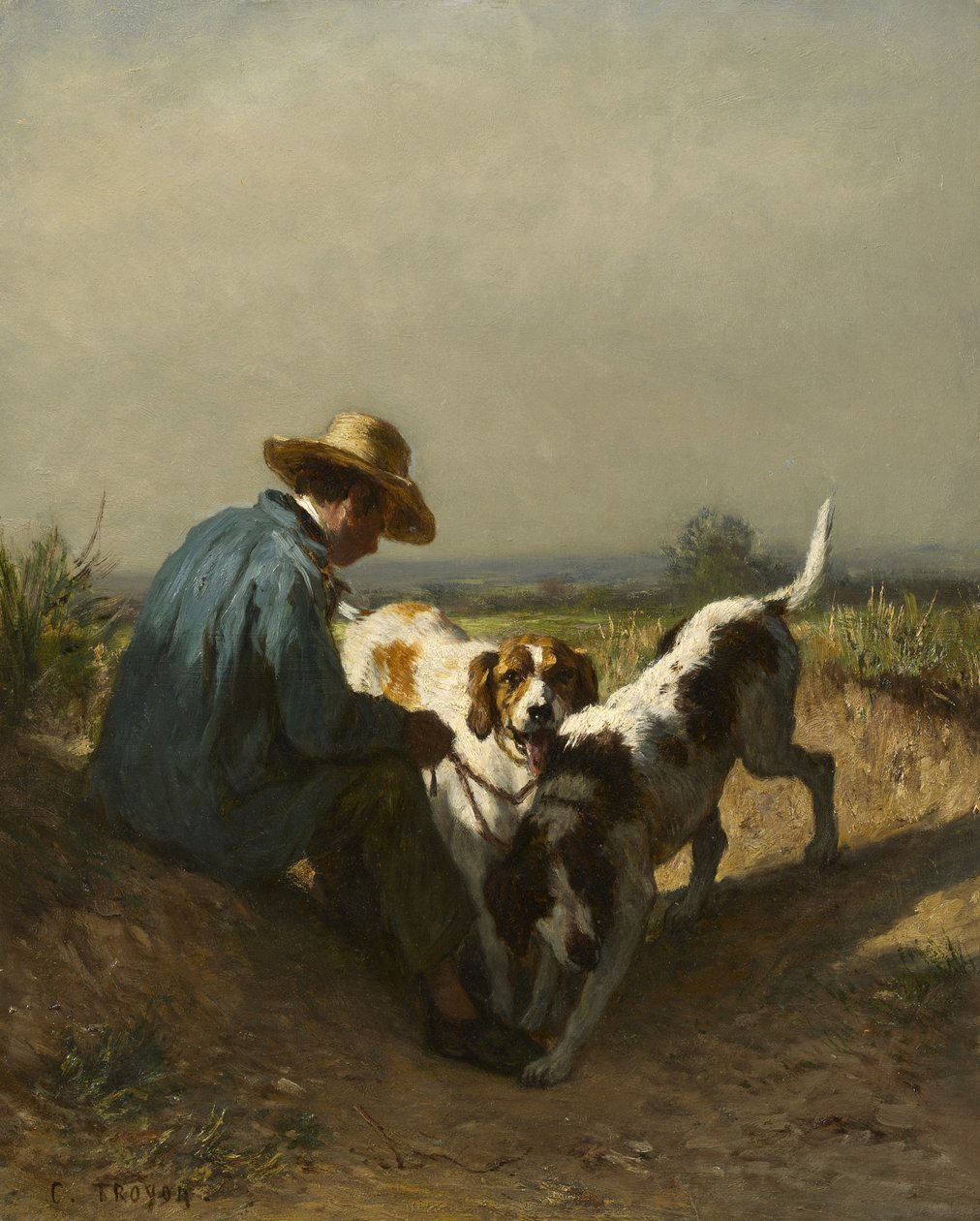 O guarda-jogo, década de 1850 de Constant Emile Troyon