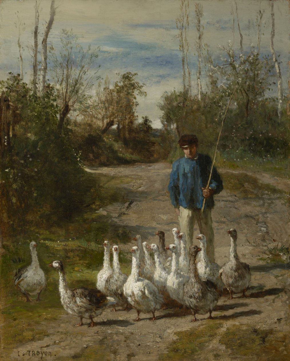 O ganso, c.1850-55 de Constant Emile Troyon
