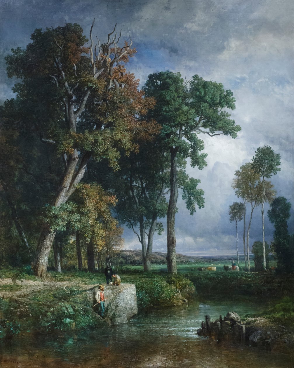Os pescadores, c.1850 (óleo sobre tela) de Constant Emile Troyon