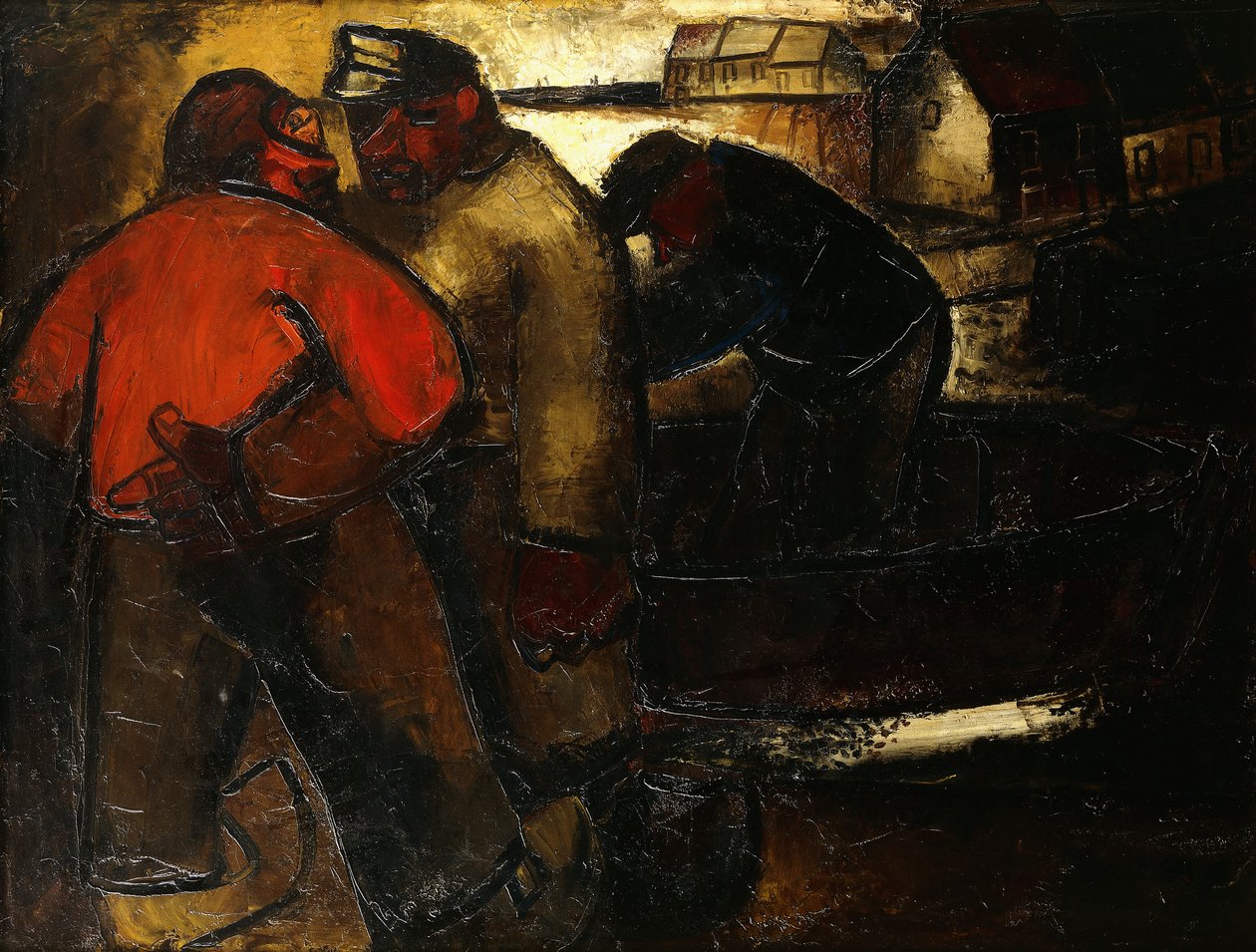 Pescadores; Les Pecheurs - De Vissers (recto), c.1923-24 (óleo sobre tela) de Constant Permeke