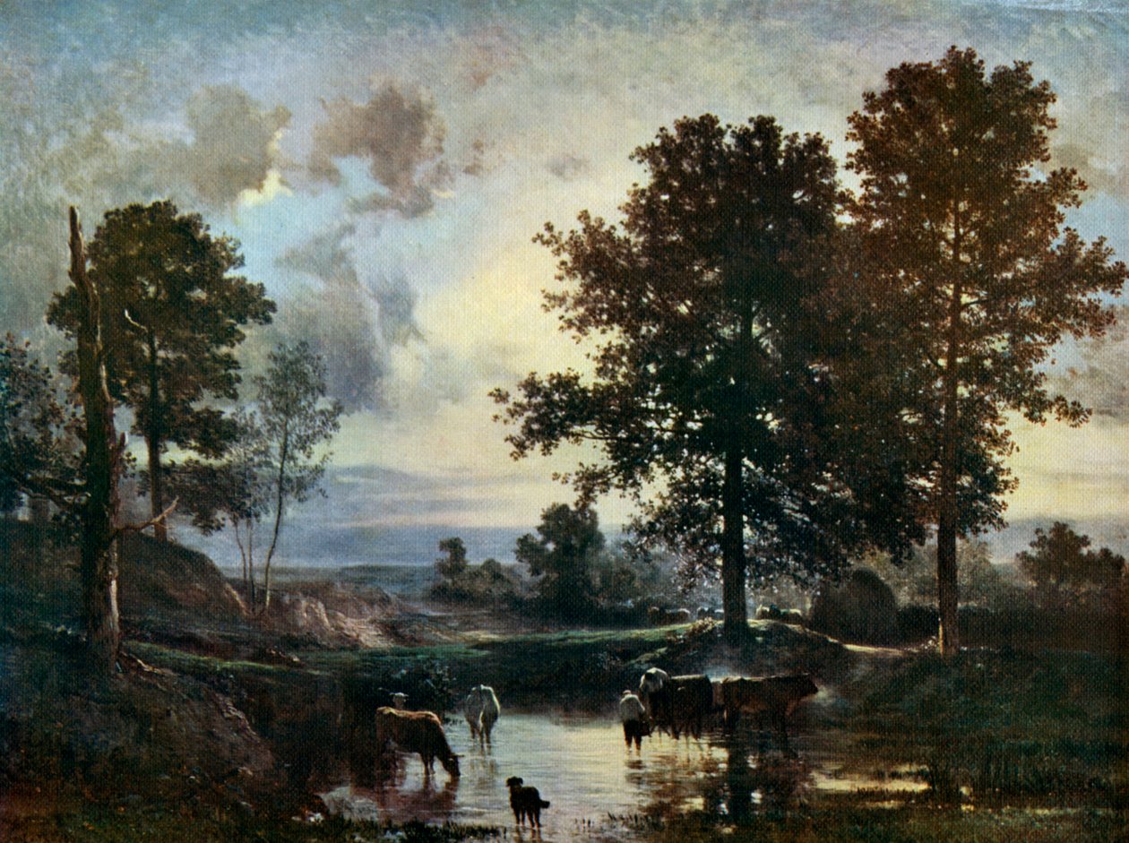Regando o gado, início da década de 1850, 1912. de Constant Troyon