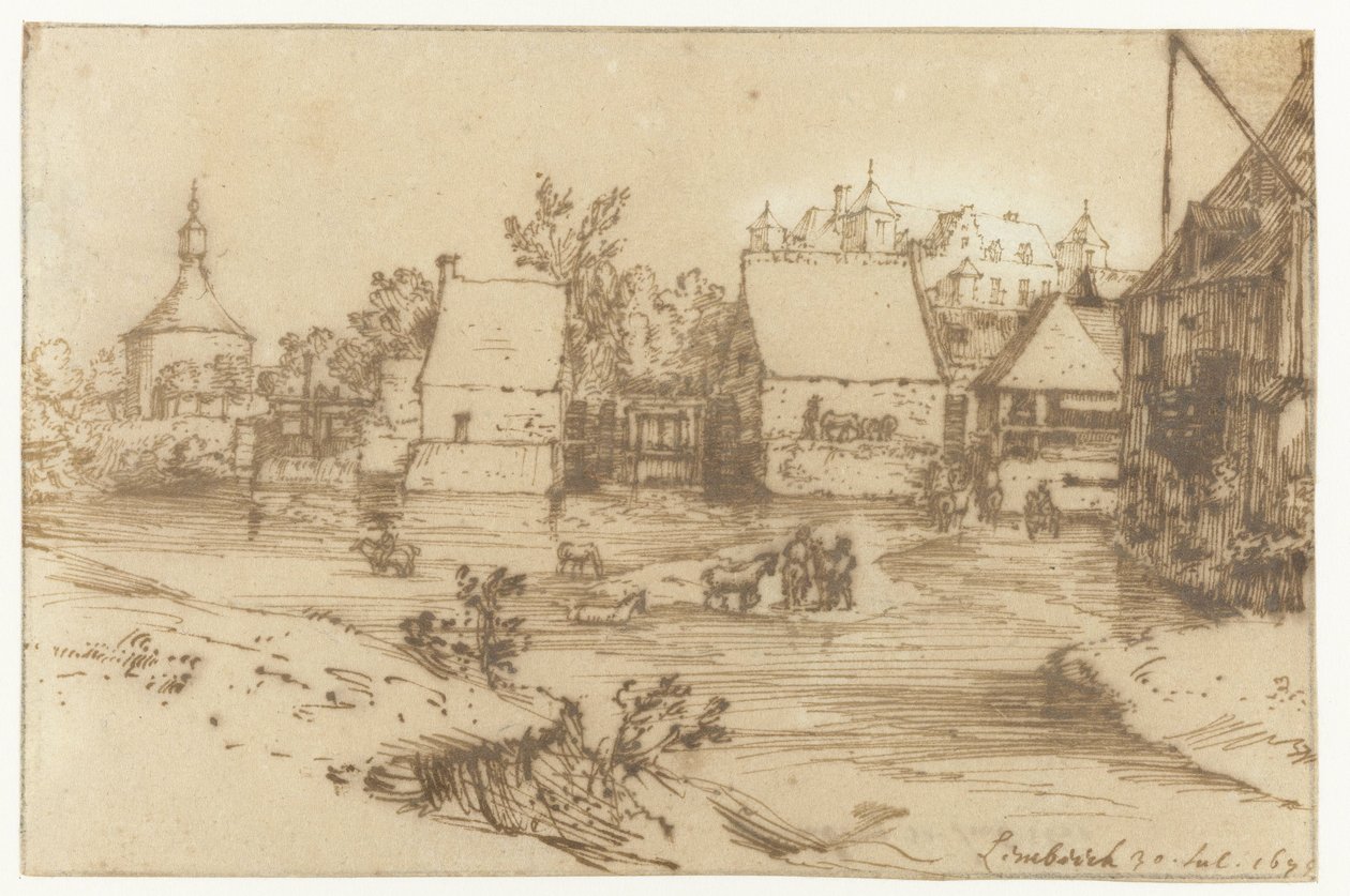 Vista de Lembeek Lembeek (título no objeto) de Constantijn Huygens (II)