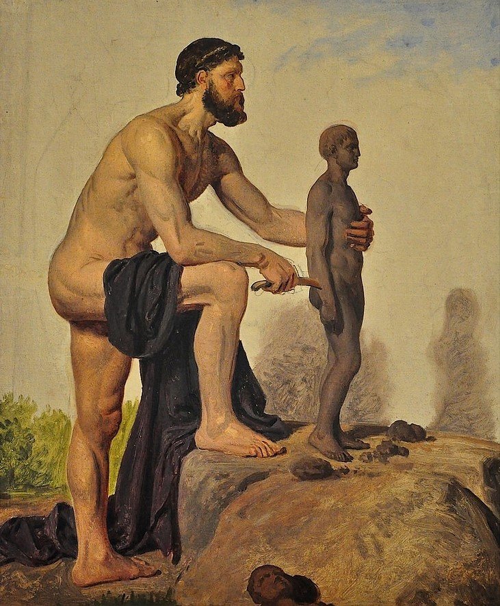 Prometheus Criando Homem em Argila de Constantin Hansen