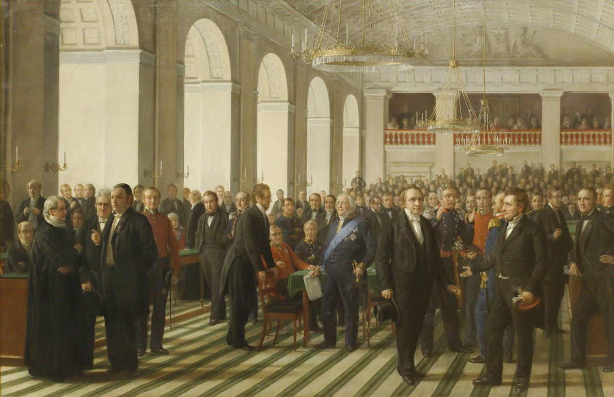 Esboço para a Assembleia Constituinte de 1848 de Constantin Hansen