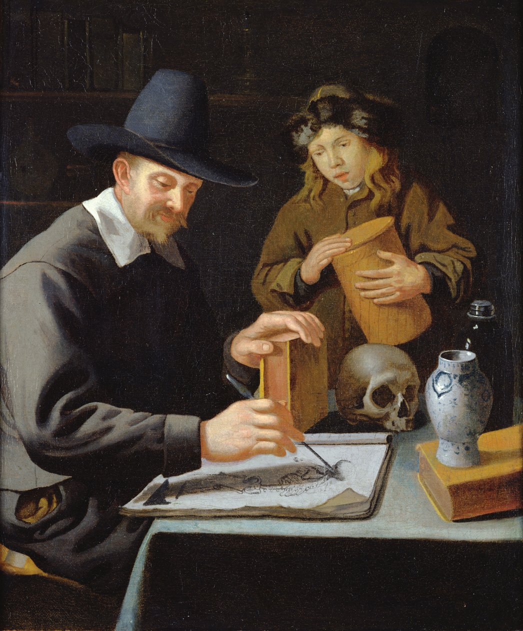 O pintor e seu pupilo de Constantin Verhout or Voorhout
