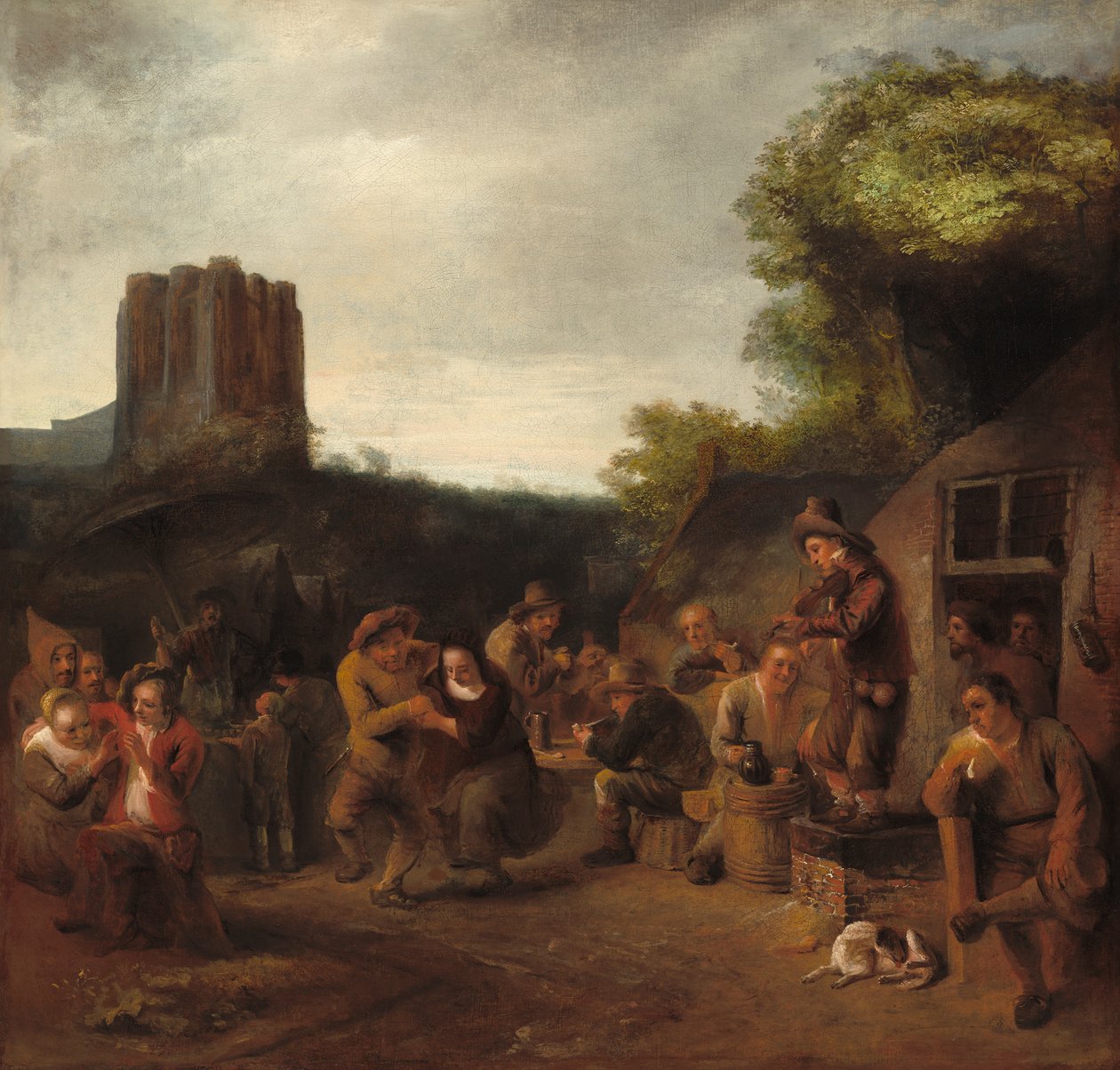 Convivência perto da pousada, c.1650 de Constantin Daniel van Renesse