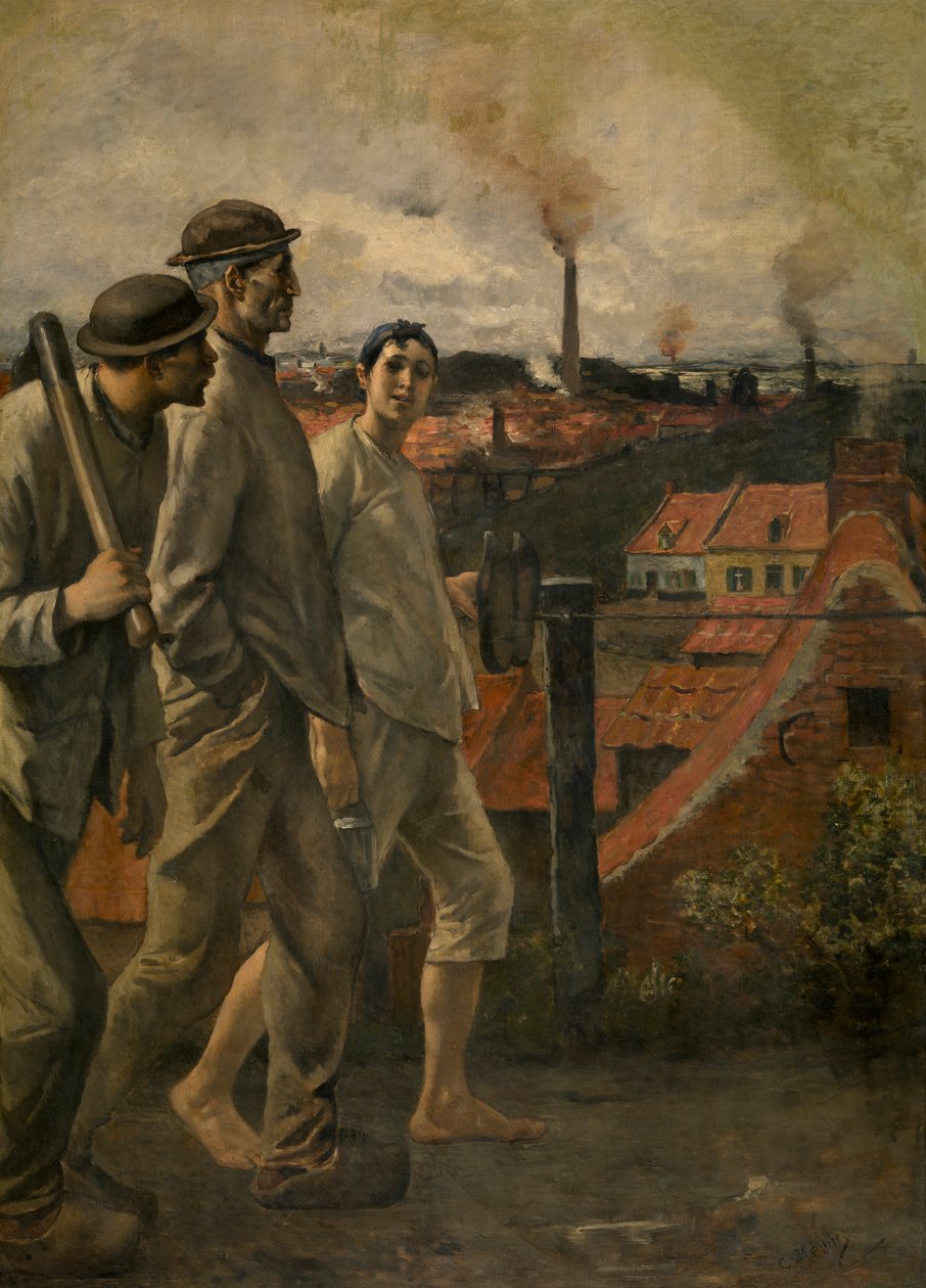 Regresso da Mina (óleo sobre tela) de Constantin Emile Meunier