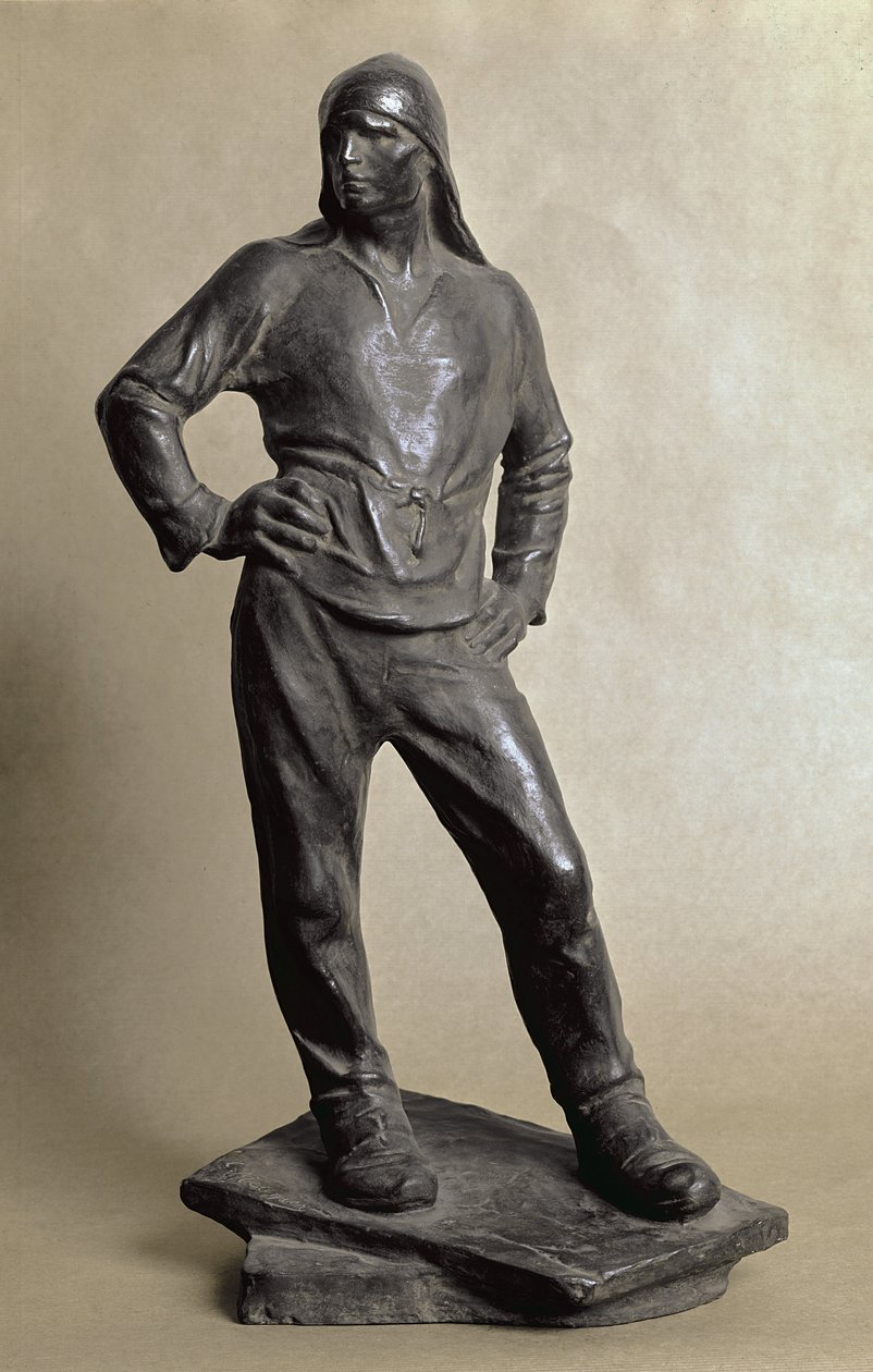 O estivador Longshoreman do Porto de Antuérpia ( escultura de bronze de Constantin Emile Meunier