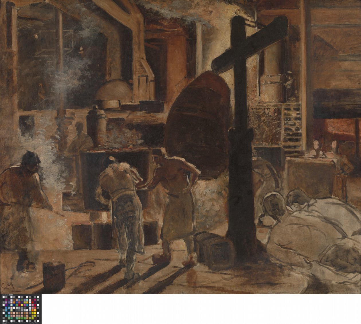 A siderurgia (óleo sobre tela) de Constantin Emile Meunier