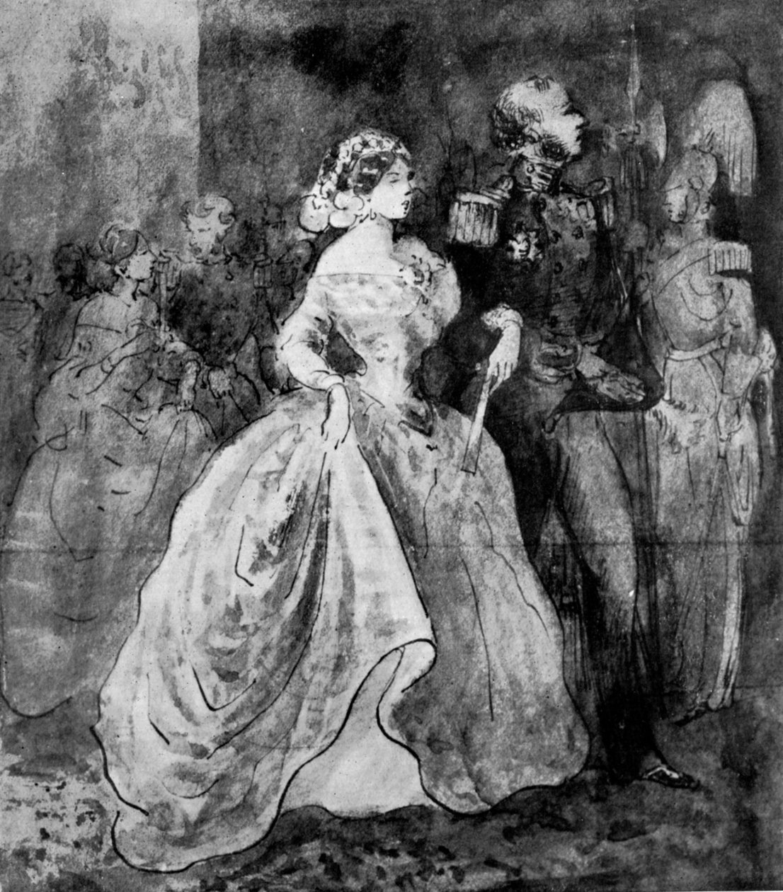 Uma recepção na corte, século XIX, 1930. de Constantin Guys