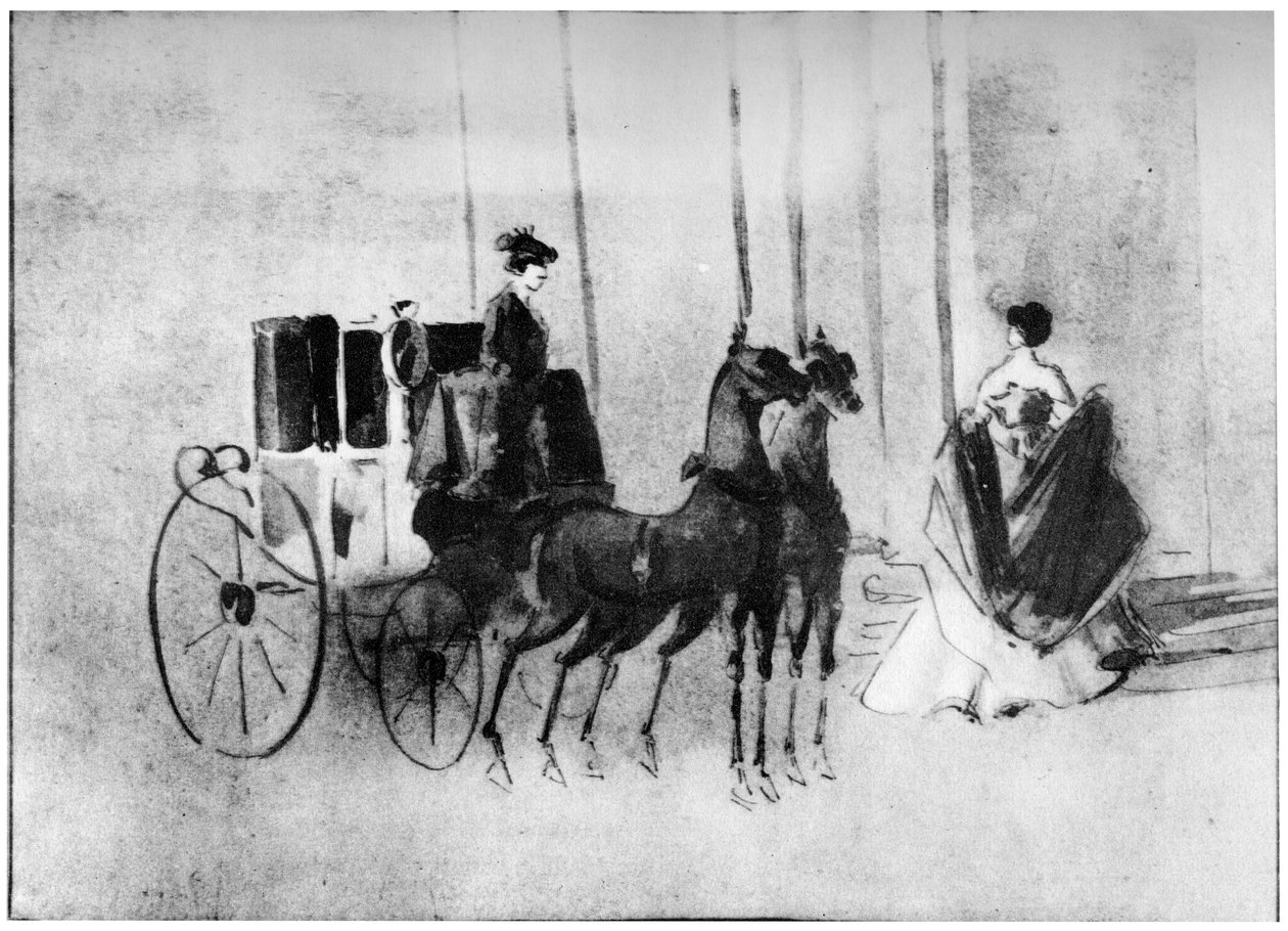Chegando ao baile, século XIX, 1930. de Constantin Guys