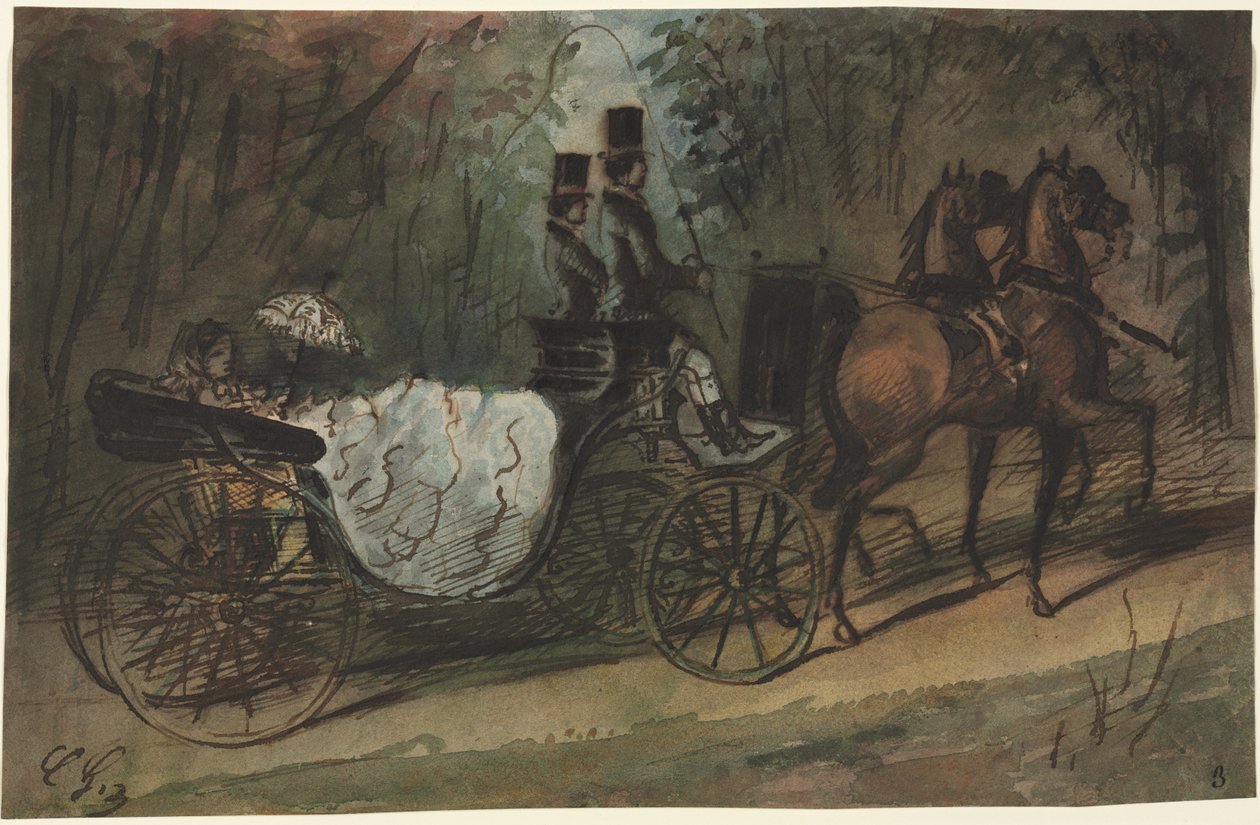 Carruagem no Bois de Boulogne de Constantin Guys