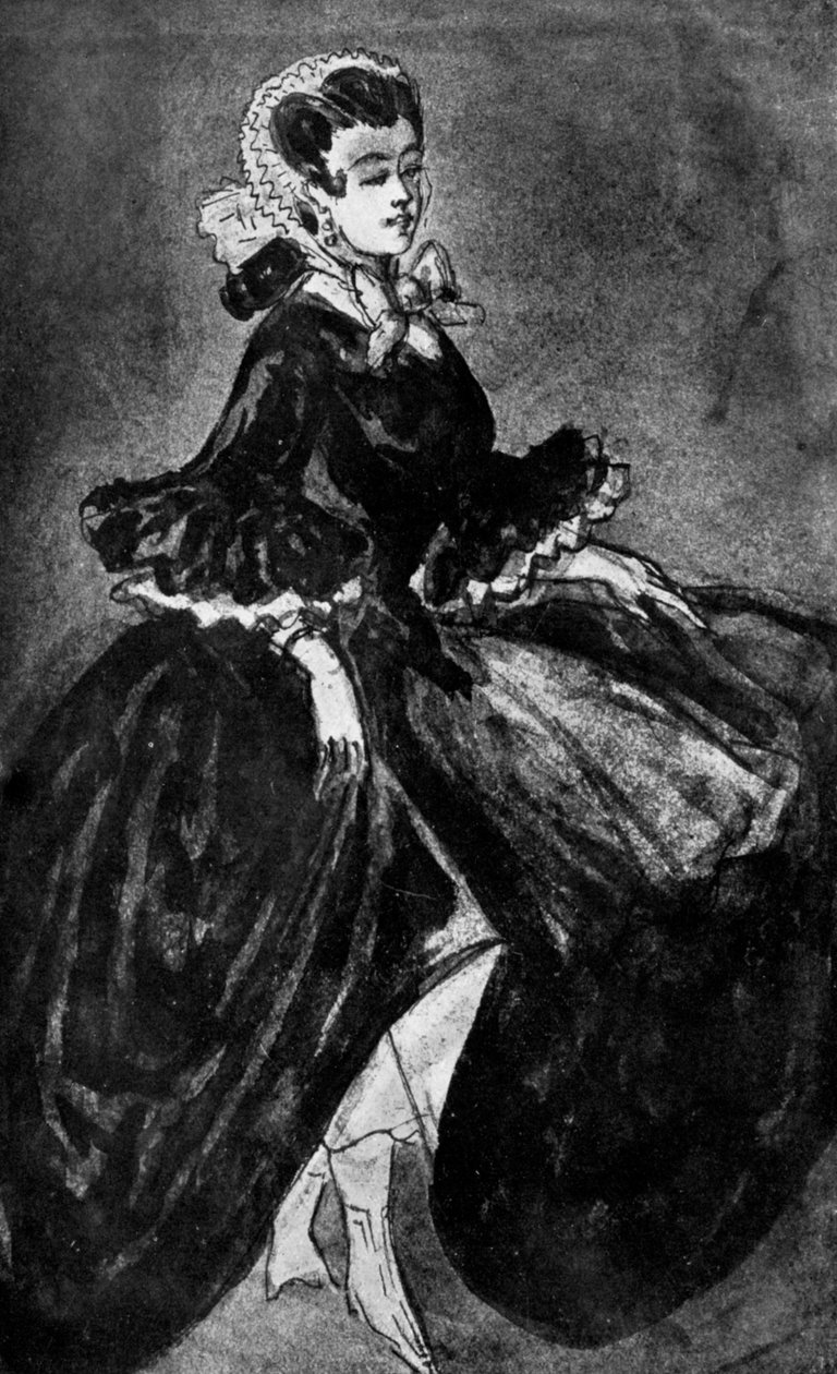 Mulher revertendo, século XIX, 1930 de Constantin Guys
